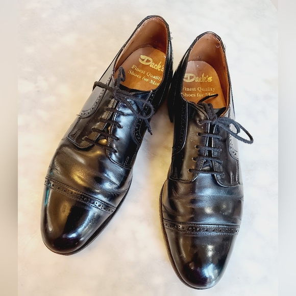 Vintage Men's Dack's Leather Dress Shoes sz 8.5 - Picture 1 of 6